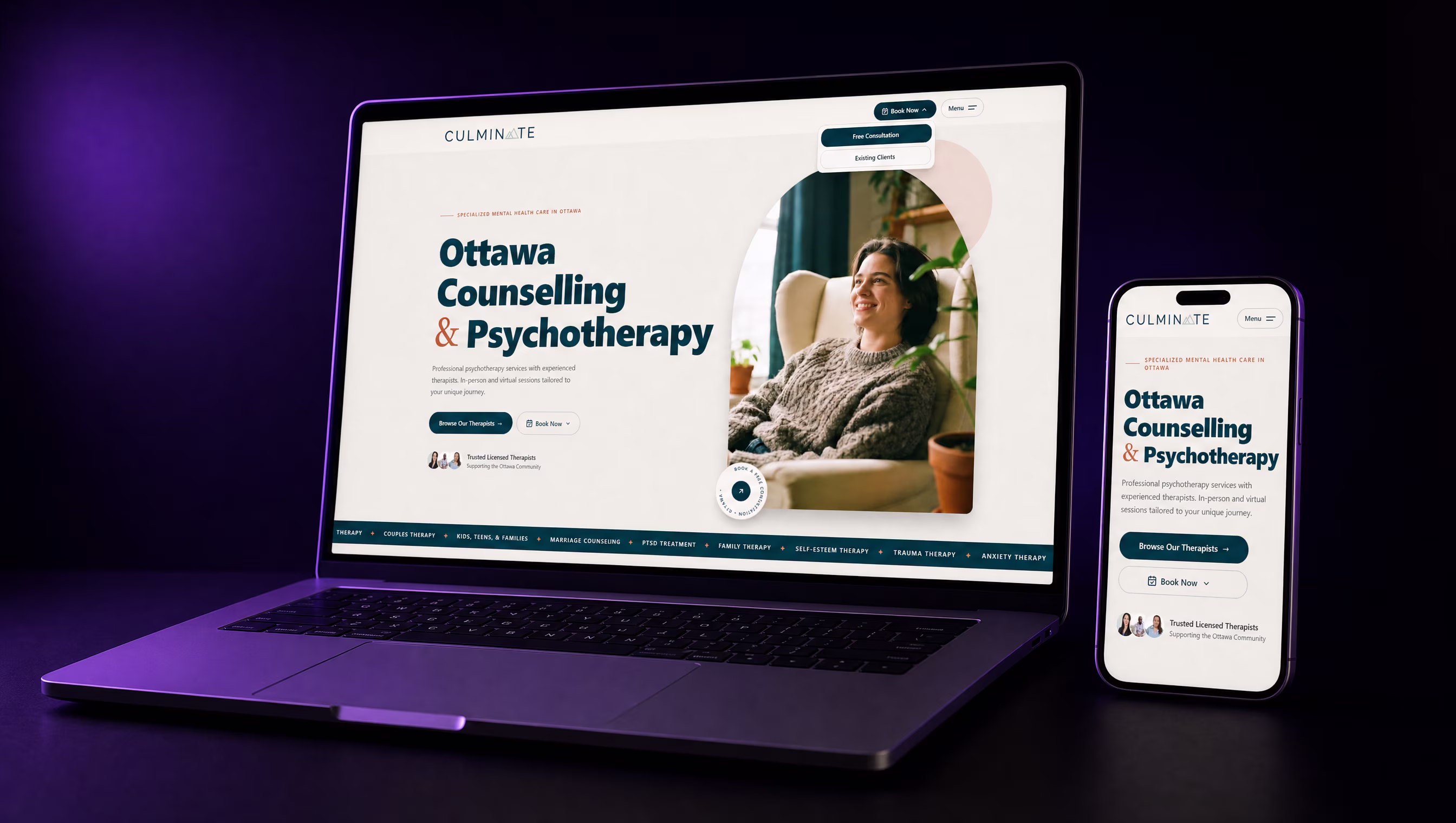 Culminate Group website by TheBomb®, Healthcare in Ottawa, ON